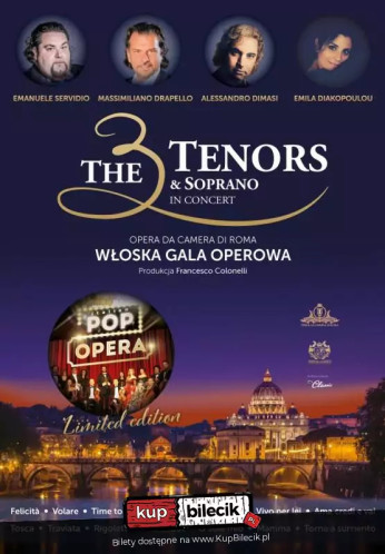 Wałbrzych Wydarzenie Koncert The 3 Tenors & Soprano - Włoska Gala Operowa